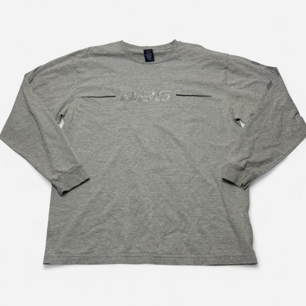 Tommy Jeans 485 Gray Long Sleeve Shirt Men’s XL Spellout Logo Y2K Streetwear